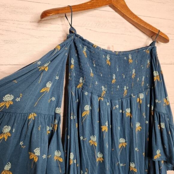 FREE PEOPLE Lana Blouse Size Small Mermaid Blue‎ - Picture 9 of 11